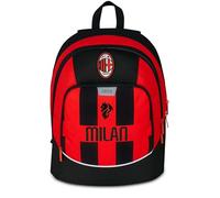 Seven Milan Zaino Scuola Advanced, Rosso e Nero, Squadra Calcio, Doppio Scomparto e Tasca per Borraccia, 29 L,Scuola Elementare, Zaino Bambino
