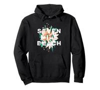 Seven Mile Beach Floral Design Isole Cayman Felpa con Cappuccio
