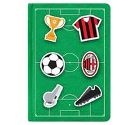 Seven Notebook con patch Milan, Verde, A5, Patch tema calcio, Accessori Scuola, Per bambini e ragazzi, Tempo libero, Idea regalo