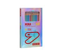 Seven Pastelli Scuola Minapro 4.0, Scatola da 12 pz, Mina grande, CONTENUTO: 12 matite - 6 colori metallizzati, Bambini e Ragazzi