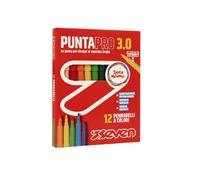 SEVEN Pennarelli Scuola Puntapro 3.0 - Scatola da 12 Pz, Pennarelli a Colore, Super Washable, Bambini e Ragazzi