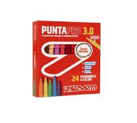 SEVEN Pennarelli Scuola Puntapro 3.0 - Scatola da 24 Pz, Pennarelli a Colore, Super Washable, Bambini e Ragazzi