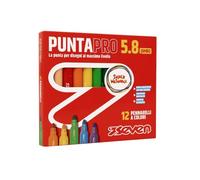 SEVEN Pennarelli Scuola Puntapro 5.8 - Scatola da 12 Pz, Pennarelli a Colore, Super Washable, Bambini e Ragazzi