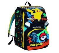 Seven Zaino Pokemon Doppio Scomparto Estensibile, Nero, Maxi Capienza, Schienale Preformato, Bambino, Scuola Elementare