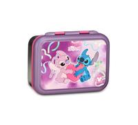 Seven Portamerenda Lilo & Stitch, Rosa, 850 ml, Resistente al calore, Divisorio interno, Lavabile in lavastoviglie, Base in acciaio, Scuola, Sport, Viaggio, Bambino, Bambina