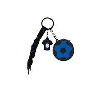 Seven Portamonete Inter a Forma di Pallone con Portachiavi e Chiusura con Zip, in Silicone, Charm in Gomma a Forma di Maglietta con Logo, Cordino Bicolore, Accessorio per Chiavi, Idea Regalo