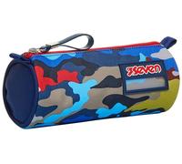Seven Portapenne, Camo Stains, Blu, Bustina Scuola Elementare Medie e Superiori