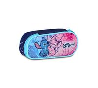 Seven Portapenne Lilo & Stitch Scuola Round Plus, Celeste e Rosa, Astuccio Ovale Con Elastici e Tasca Per Penne, Matite e Accessor, Scuola Elementare e Media, Bambina e Ragazza