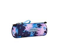 Portapenne Scuola Seven, Blu e Rosa, Portapenne Monoscomparto, Apertura con Zip, Bambini e Ragazzi