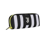 Seven Portapenne Scuola - F.C. JUVENTUS Calcio - WIN IS THE RULE, Nero Bianco - Astuccio Scuola Bambino - Apertura con Zip
