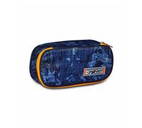 Seven Portapenne Scuola ROUND PLUS BIG - DEEPLY INDIGO - Astuccio Monozip con Organizer Interno, Passanti Elastici - Tessuto 100% Eco-Material