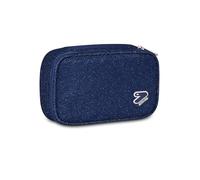 Seven Portapenne Scuola Round Plus Big TECH LINE, Blu, Shiny, Effetto brillantini, Ampio scomparto principale, Interno con passanti elastici portapenne, Scuola media e superiore, Ragazza