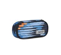 Seven Portapenne Scuola Round Plus, Blu, Freethink Boy, Bustina Ovale Con Tasca Interna ed Elastici Porta Penne, Accessori Zaino, Elementari, Medie, Superiori, Bambino Ragazzo