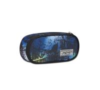 Seven Portapenne Scuola Round Plus, Blu, Freethink Boy, Bustina Ovale Con Tasca Interna ed Elastici Porta Penne, Accessori Zaino, Elementari, Medie, Superiori, Bambino Ragazzo