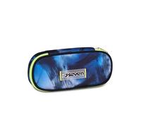 Seven Portapenne Scuola Round Plus BLU FUSION, Blu, Astuccio ovale, Taschino interno con zip, Passanti elastici portapenne, Accessori Zaino, Bambino, Ragazzo, Scuola media e superiore