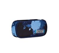 Seven Portapenne Scuola Round Plus, Blu, Inky Shadow, Bustina Ovale Con Tasca Interna ed Elastici Porta Penne, Accessori Zaino, Elementari, Medie, Superiori, Bambino Ragazzo