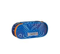 Seven Portapenne Scuola Round Plus, Blue Deep, Mapset Boy, Bustina Ovale Con Tasca Interna ed Elastici Porta Penne, Accessori Zaino, Elementari, Medie, Superiori, Ragazzo Ragazza