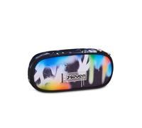 Seven Portapenne Scuola Round Plus BUZZY NOTE BOY, Multicolor, Astuccio ovale, Taschino interno, Passanti elastici portapenne, Accessori Zaino, Bambino, Ragazzo, Scuola media e superiore