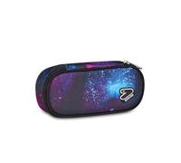 Seven Portapenne Scuola Round Plus FREE SHINE, Blu, Astuccio ovale, Taschino interno, Passanti elastici portapenne, Accessori Zaino, Bambini, Ragazzi, Ragazze, Scuola media e superiore