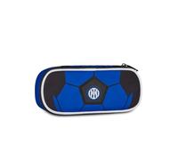 Seven Portapenne Scuola Round Plus Inter, Blu, Astuccio passanti elastici portapenne, Taschino Interno con zip, Scuola media e superiore, Per bambini e ragazzi, Calcio, Prodotto ufficiale