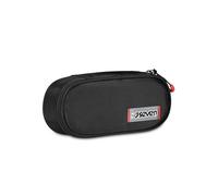 Seven Portapenne Scuola Round Plus, Nero, Freethink, Bustina Ovale Con Tasca Interna ed Elastici Porta Penne, Accessori Zaino, Elementari, Medie, Superiori, Ragazzo Ragazza