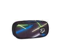 Seven Portapenne Scuola Round Plus, Nero, The Double, Bustina Ovale Con Tasca Interna ed Elastici Porta Penne, Accessori Zaino, Elementari, Medie, Superiori, Ragazzo Ragazza