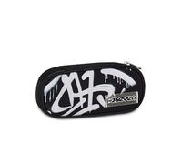 Seven Portapenne Scuola Round Plus PLUMPY LINE BOY, Nero, Astuccio ovale, Taschino interno, Passanti elastici portapenne, Accessori Zaino, Bambino, Ragazzo, Scuola media e superiore