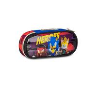 Seven Sonic Portapenne Scuola Round Plus, Rosso, Astuccio Ovale Con Elastici e Tasca Per Penne, Matite e Accessori, Astuccio Zaino Scuola, Scuola Elementare, Bambino