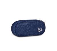 Seven Portapenne Scuola Round Plus SHINY TECH, Blu, Astuccio ovale, Taschino interno, Passanti elastici portapenne, Accessori Zaino, Bambini, Ragazzi e ragazze, Scuola media e superiore