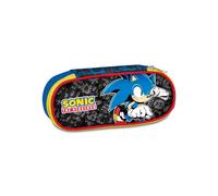 Seven Portapenne Scuola Round Plus Sonic, Blu, Ampio Scomparto interno, Piano portamatite, Divisorio con elastici, Taschino con zip, Accessori Zaino, Scuola elementare e media, Bambino