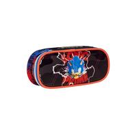 SEVEN Portapenne Scuola ROUND PLUS - SONIC PRIME, Blu Rosso - Astuccio Scuola Monozip con Organizer Interno, Passanti Elastici - Accessori Zaino Scuola - Astuccio Bambino