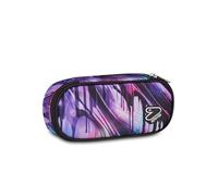Seven Portapenne Scuola Round Plus SPOTTYPACK, Viola, Astuccio ovale, Taschino interno con zip, Passanti elastici portapenne, Accessori Zaino, Bambina, Ragazza, Scuola media e superiore