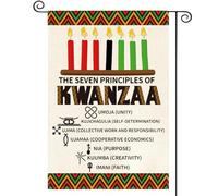 Seven Principles Of Kwanzaa African Blacks Unity Bandiera Da Giardino Durevole Bandiera Colore Vivido Flag Per Prato Interno Decorazione 30X45Cm