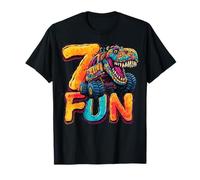 Seven-Rex in Un Monster Truck - Ragazzo del 7 ° Compleanno Maglietta