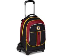 Seven Roma Trolley Scuola Jack 3 Ruote, Nero, Zaino Con Carrello Sganciabili, Per Scuola Elementare e Media, Bambino, Calcio + Cubo Rubik + Set Matite 12 colori e un accessorio cancelleria ragalo