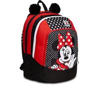 Seven S. P. A. Zaino DISNEY MINNIE, Rosso e Nero - Zaino Scuola Doppio Scomparto, Tasca Porta Borraccia, Porta PC - Scuola & Tempo Libero