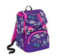 Seven S.P.A. Zaino Scuola, Keys, Viola, Estensibile, 28 Lt, Elementari e Medie, Inserti Rifrangenti, Taglia Unica