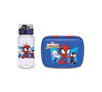 Seven Set Portamerenda + borraccia Spiderman, Divisorio interno, Borraccia 460ml ermetica, Facile da aprire, Prodotto ufficiale, Idea regalo bambini, Scuola e asilo