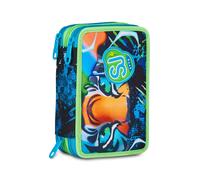SJ GANG STYLE JAM GANG Astuccio Scuola 3 Zip, Fucsia, Portapenne Triplo Scomparto Completo Di Penne, Matite, Colori, Accessori Zaino, Scuola Elementare, Bambina