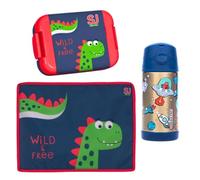 Seven SJ Set Scuola, Borraccia Termica, Tovaglietta, Portamerenda (Dinosauro)