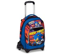 Seven Sonic Trolley Scuola Jack 3 Ruote, Blu, Zaino Con Carrello Sganciabile Da 33 Litri, Per Scuola Elementare, Bambino