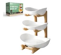 SEVEN SPARTA Cestello per Frutta Etagere per Frutta in Ceramica a 3 Piani (Serie PLUS) Grande Ciotola per Frutta in Ceramica a 3 Livelli”