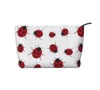 Seven Star Ladybird - Borsa per il trucco in velluto a coste con chiusura a cerniera, multifunzione, 22 x 7 x 17 cm, per viaggi, campeggio, vacanze, fitness, Nero , Taglia unica