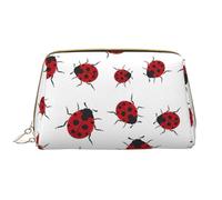 Seven Star Ladybird - Trousse in pelle con chiusura a cerniera, portatile, impermeabile, per casa, viaggi, per organizzare articoli da toeletta, bianco, Taglia unica