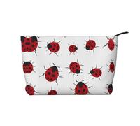 Seven Star Ladybird - Trousse per trucchi in velluto a coste, versatile, con cerniera, per uso quotidiano e organizer da viaggio, Nero , Taglia unica