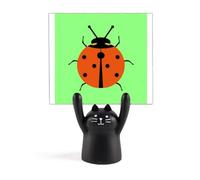 Seven Star - Supporto per promemoria a forma di coccinella, motivo: gatto nero