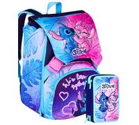 Seven Stitch School Pack Zaino estensibile con Astuccio 3 zip scuola elementare