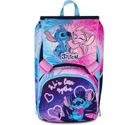 Seven Zaino Doppio Lilo & Stitch Scomparto Estensibile, Lilla, Maxi Capienza, Schienale Preformato, Bambina, Scuola Elementare