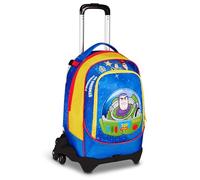 Seven Toy Story Trolley Jack, Triplo Uso, Zaino Sganciabile, Doppio Scomparto, Spallacci a Scomparsa, Elastico Porta Borraccia, Scuola e Tempo Libero, bambine e bambini, giallo/blu