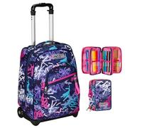 Seven Trolley Fisso Scuola, GreenScreen, Viola, 2 in 1, Doppio Uso + Astuccio 3 Scomparti Viola Bambino e Ragazzo